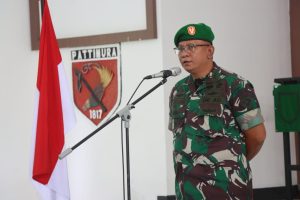 Dandim Pimpin Korps Raport Kenaikan Pangkat Personil Perwira, Bintara dan Tamtama Kodim 1508/Tobelo